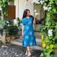 Blue Floral Dress/Aline Kurta