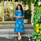 Blue Floral Dress/Aline Kurta