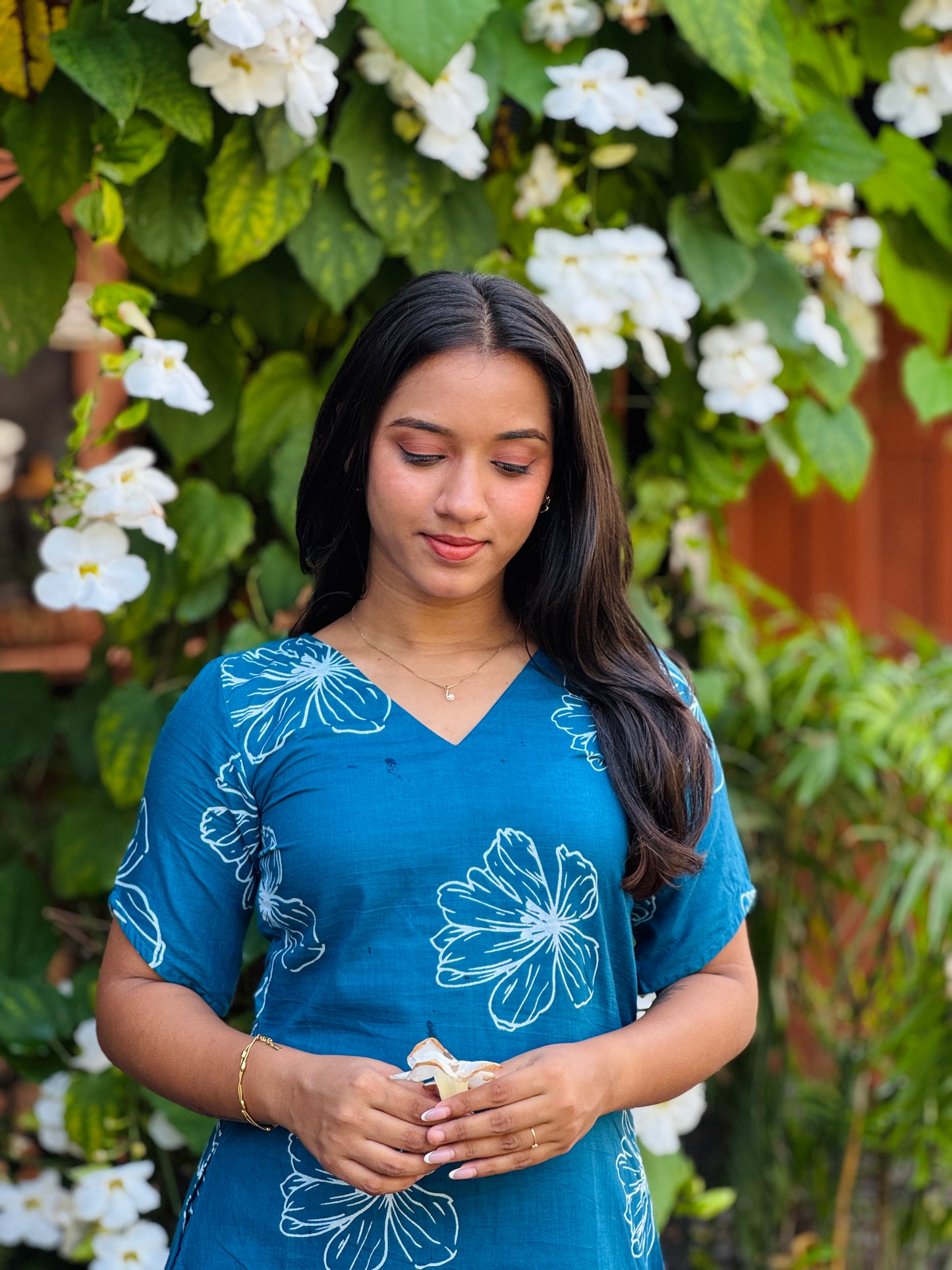 Blue Floral Dress/Aline Kurta