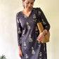 Black Tribal Printed Cotton Kurta and Pant Set