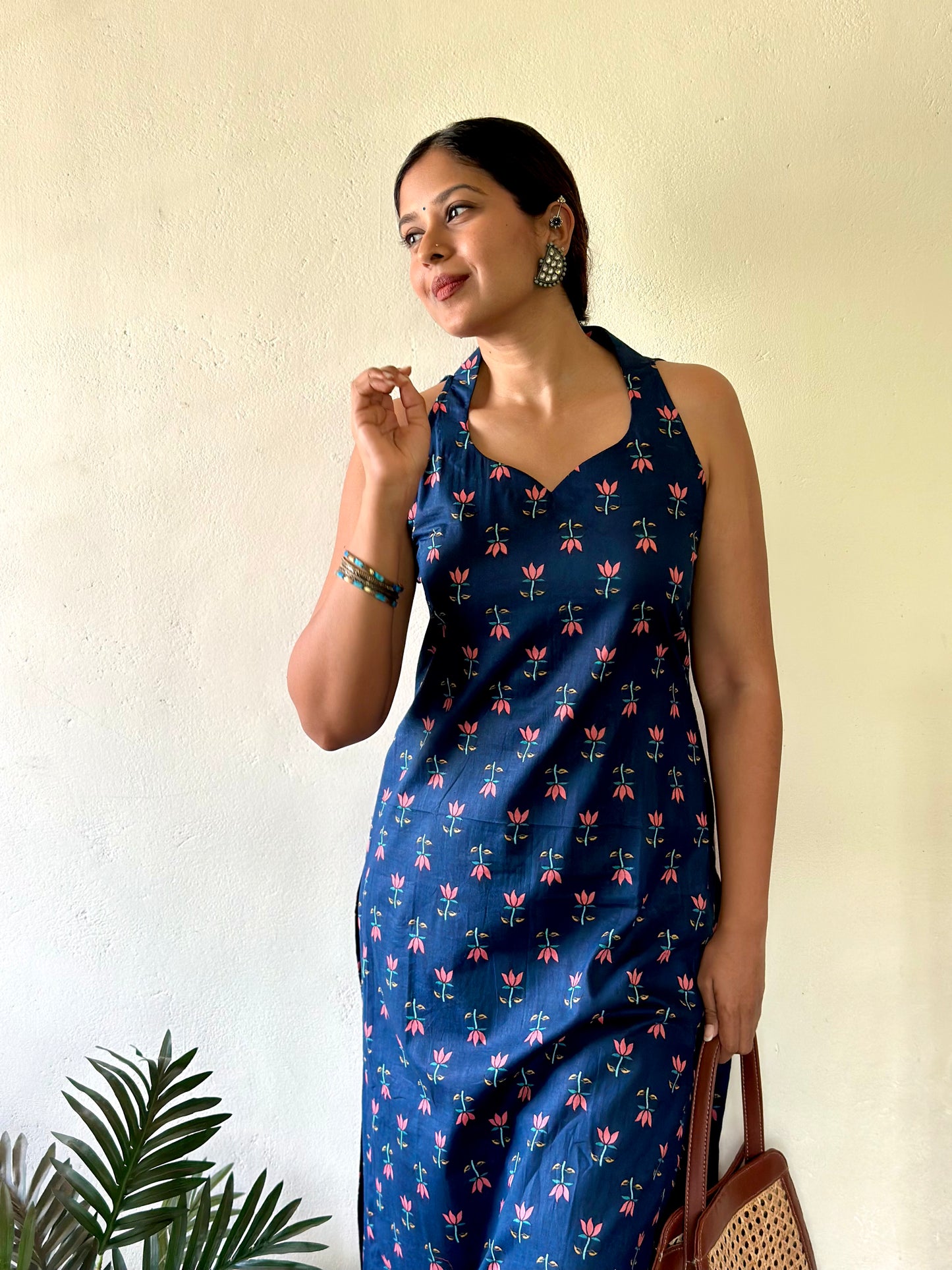 NEEL KAMAL -Blue Floral Cotton Kurta Set