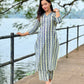 Cotton blue stripe kurta and palazzo set