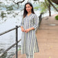 Cotton blue stripe kurta and palazzo set