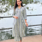 Cotton blue stripe kurta and palazzo set