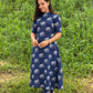 Indigo Elephant printed Aline Coord Set