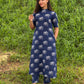 Indigo Elephant printed Aline Coord Set