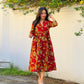 “KALAMKARI” Inspired Printed Flared Cotton Dress/Kurta