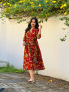 “KALAMKARI” Inspired Printed Flared Cotton Dress/Kurta
