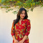 “KALAMKARI” Inspired Printed Flared Cotton Dress/Kurta
