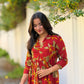 “KALAMKARI” Inspired Printed Flared Cotton Dress/Kurta