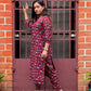 Handblock printed Maroon Ajrakh Set