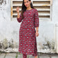 Handblock printed Maroon Ajrakh Set