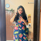 Blue Lotus Print Cotton Kurta and Pant Set