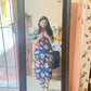 Blue Lotus Print Cotton Kurta and Pant Set