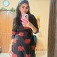 Black with Red Polka Elephant Printed Kurta Pant Set