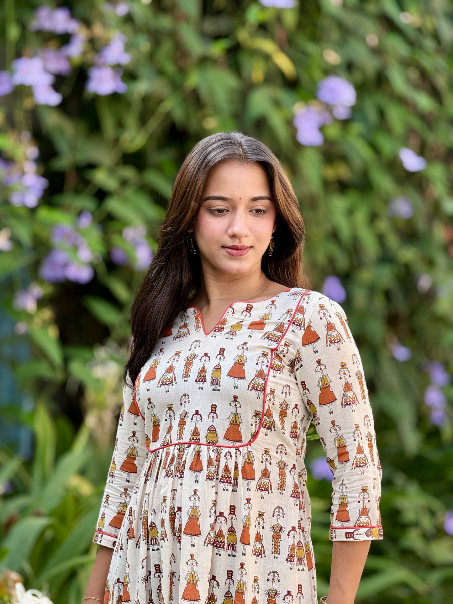 “Tribally Dress”- Cotton Flared Aline Dress