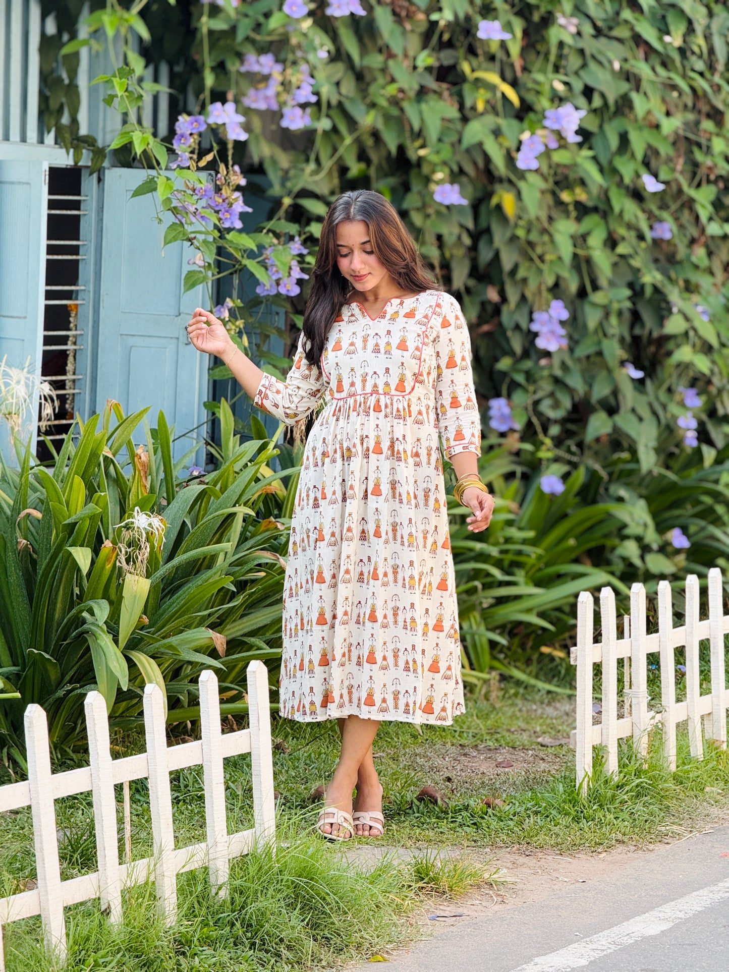 “Tribally Dress”- Cotton Flared Aline Dress