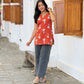 Orangy Cotton Short Kurti
