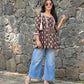 AHANYA - Cotton Peplum Top