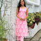 Pink Soft Cotton Halter Neck kurta and pant set