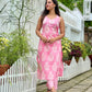 Pink Soft Cotton Halter Neck kurta and pant set