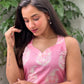 Pink Soft Cotton Halter Neck kurta and pant set