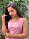 Pink Soft Cotton Halter Neck kurta and pant set