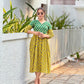 MAYA - Cotton Double Tone Pleated Dress