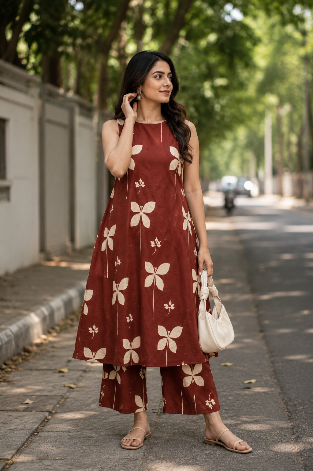 “Brickish” Cotton Kurta Set