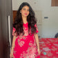 Fuchsia Pink Floral Kurta Pant Set