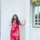 Fuchsia Pink Floral Kurta Pant Set
