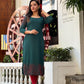 Green georgette handworked kurta