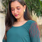 Green georgette handworked kurta