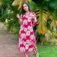 Pink Floral Kurta and Pant Set